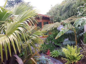 cabin set in a beautiful romantic tropical garden